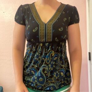 Paisley Printed Top